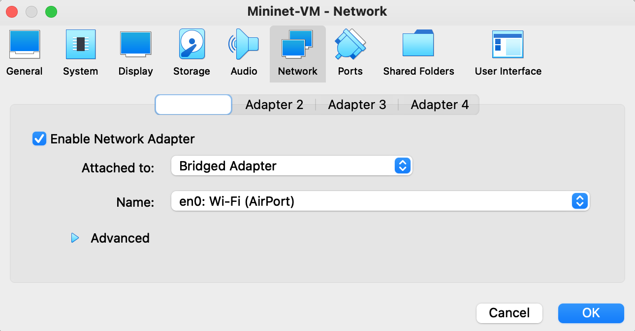 VM Network Settings